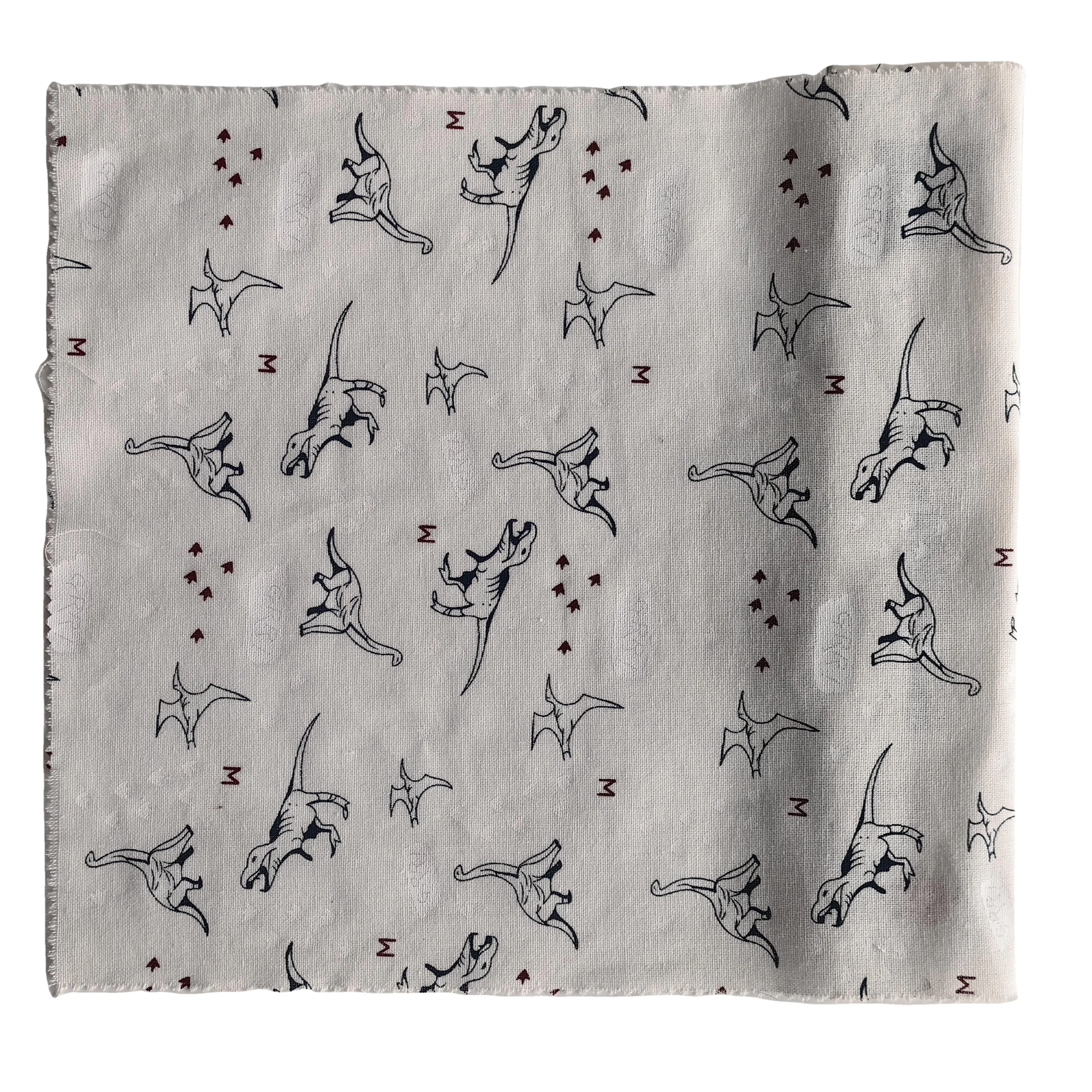 high quality digital printing textile fabric 15%Linen 25%Viscose 60%Polyester Dinosaur pattern for clothing