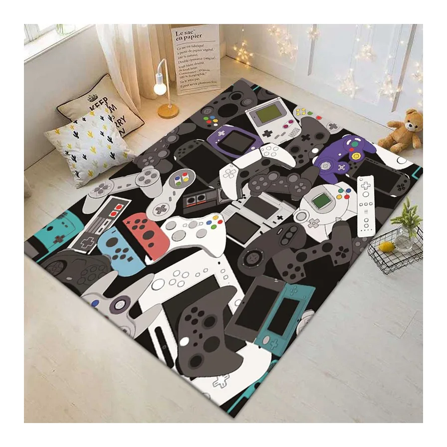 3D Animal Print Polyester Modern Rectangle Game Console Buttons Rug Gamer Doormat Door Floor Mat Eaby Playstation Pc Carpet