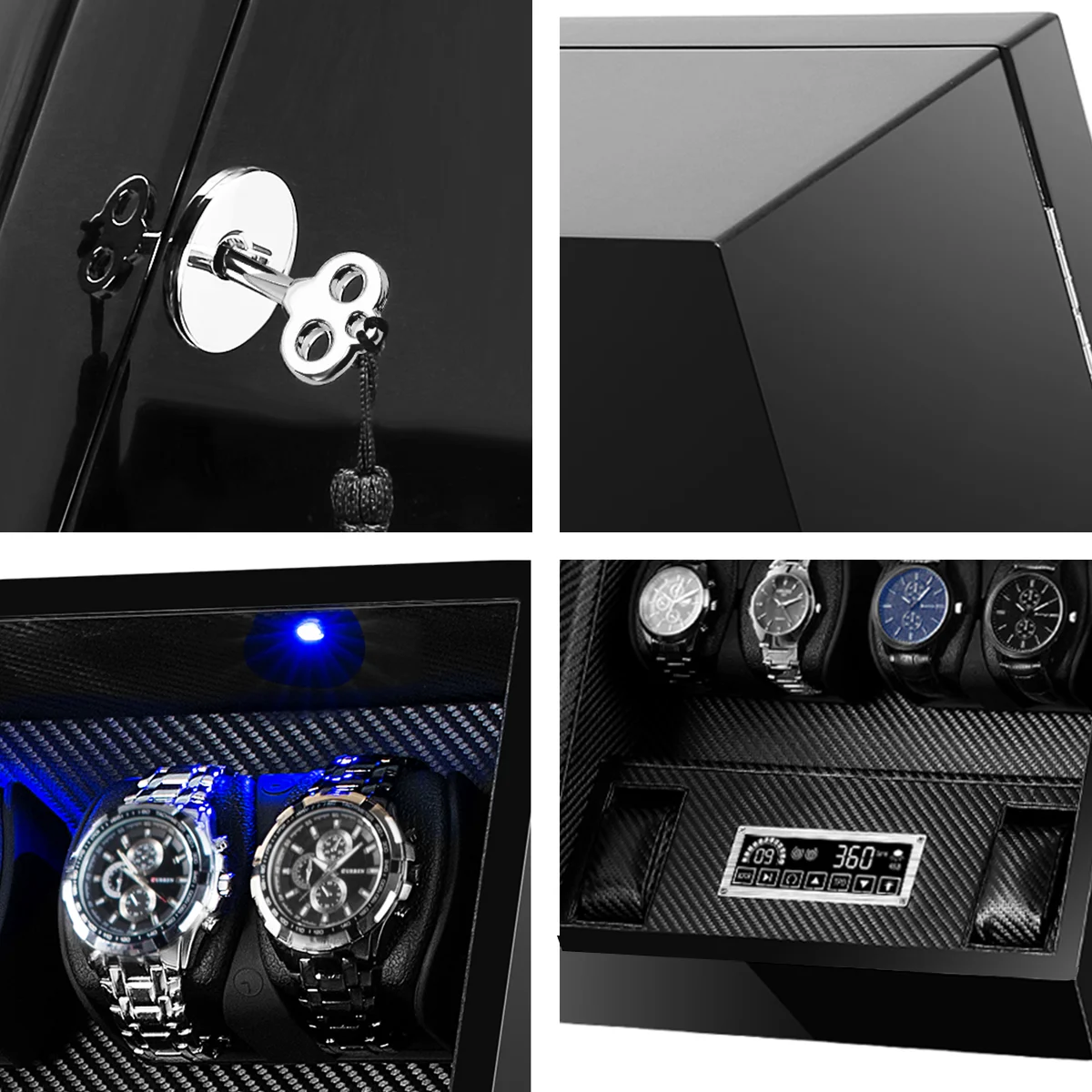 Japanese Quiet Motor Smart Fingerprint Unlock watch display box wooden watch box watch Winder