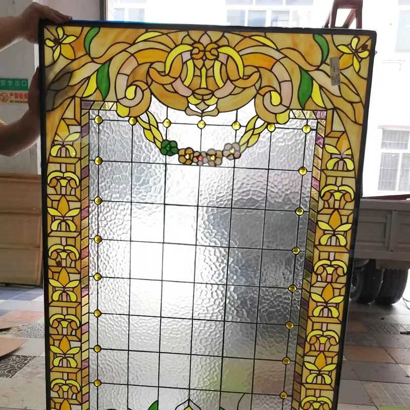 Custom pattern Chinese Church Colored Stained Glass For Door And Window Decorative glass