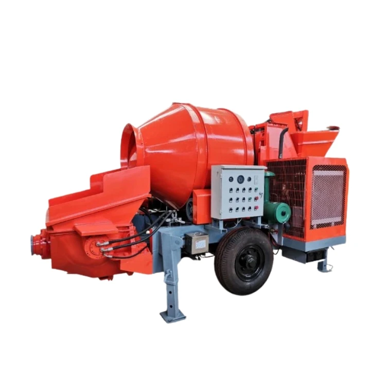 Factory direct sale mobile concrete mixer pump diesel concrete pump electric engine construction site mobile concrete mixer