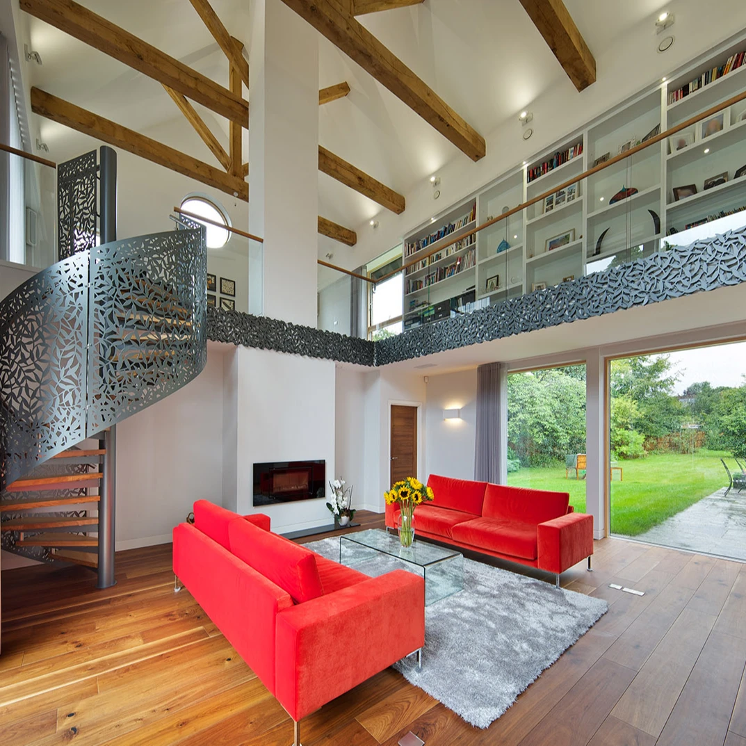 The Latest Laser Cutting Iron Indoor Metal Stair Railing French Balcony Railing Luxury Stair Railing