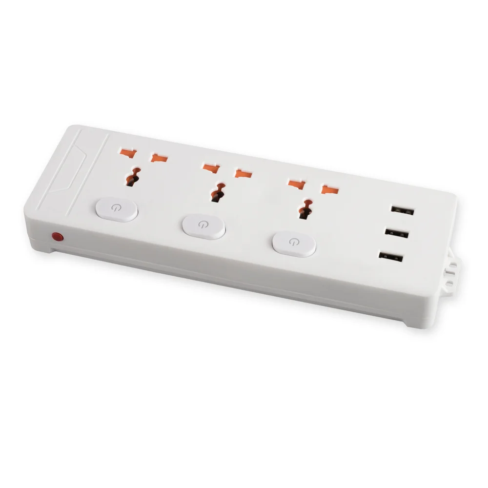 Cube Extension Lead with USB 4 outlets Power Strip with 3 USB Ports UK Power Socket with Switch Extension Cords