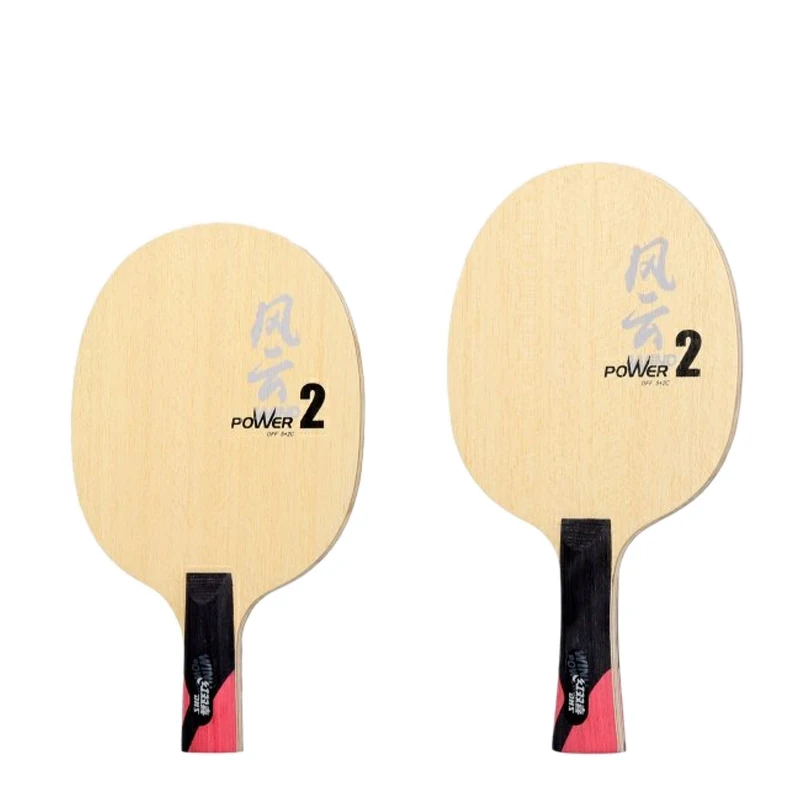 DHS powerwind blade 5ply wood with 2 soft carbon thin handle attacking table tennis blade for children and teenager