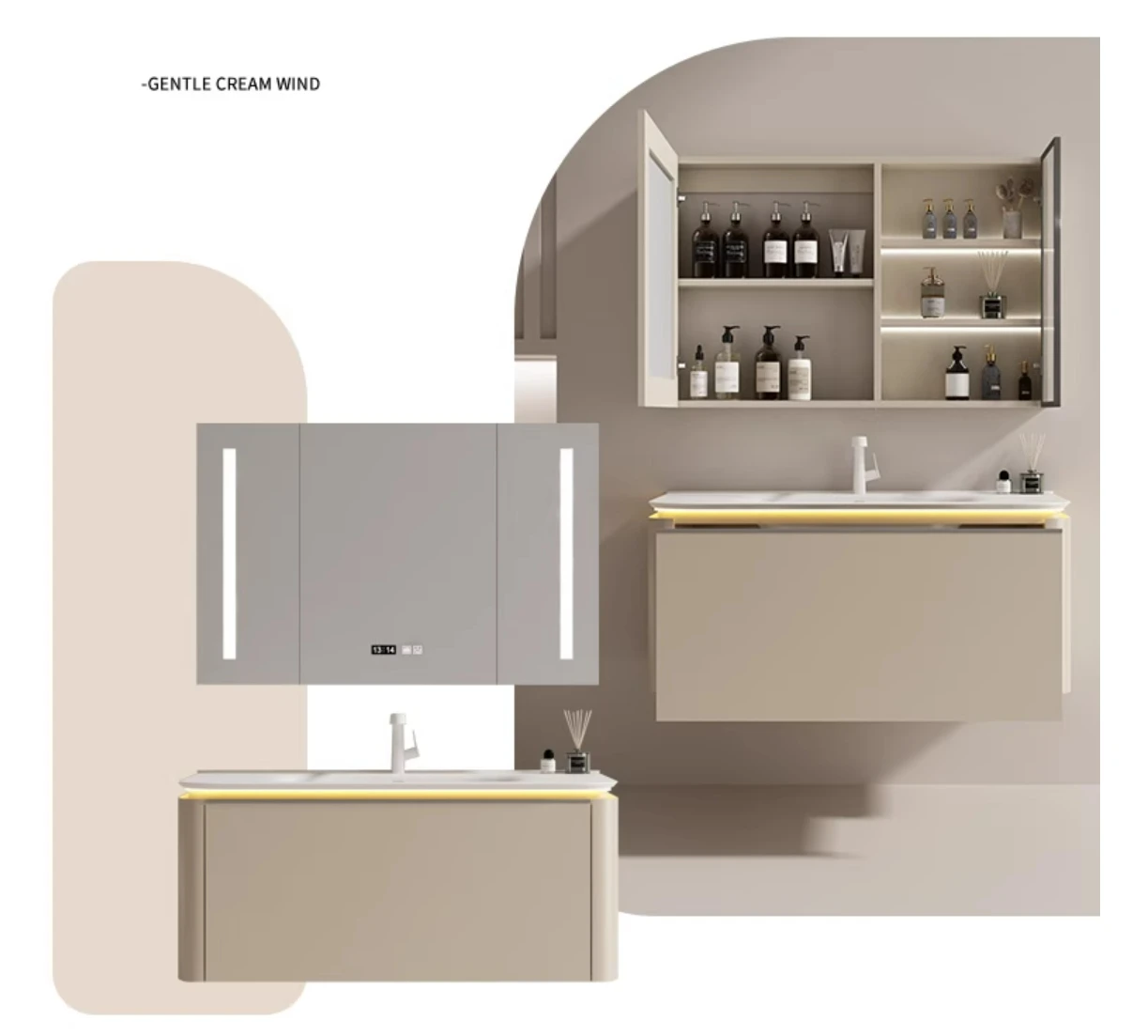 Wholesale Fine Quality Mounted Simple Design Bathroom Vanity Cabinet Set Smart Toilet Cabinet Bathroom