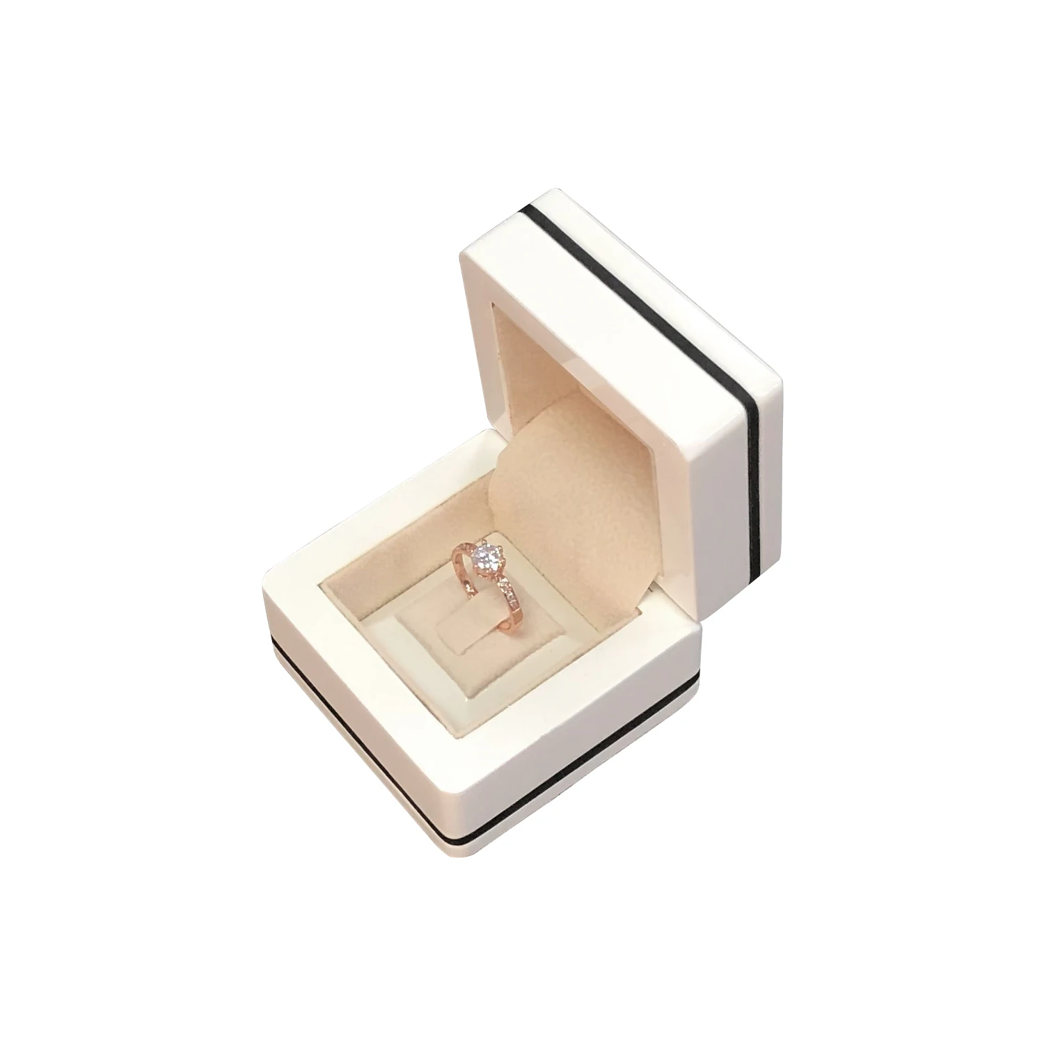 Sundo глянцевая печать логотипа ювелирных изделий упаковка Роскошный белый costom деревянная коробка ювелирных изделий