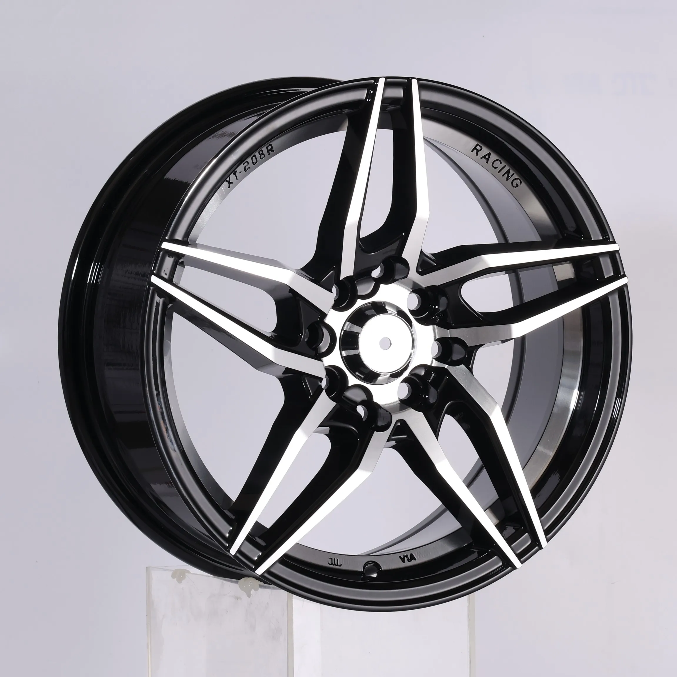 5841 five stars red blue bronze 4 hole 4x114.3 17x7 car wheel rim llantas rin rines 15 13 14 16 17 18 4/100