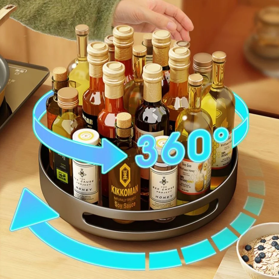 Hot Sale Kitchen Rack Makeup Storage 360 degree  Multifunctional Rotating Shelf Rotating Storage Rack Organizing Rack Storage Tu