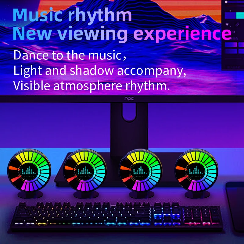 Car Vent Clip Air Freshener LED Ambient Light Aroma Magnetic Pickup Lamp Multi-Color Atmosphere Decoration Music Rhythm Light