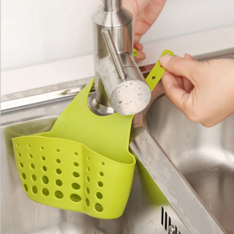 Kitchen Sink Drain Rack Shelf Sponge Storage Holder Hang Sink Basket Bag  Kitchen Accessories