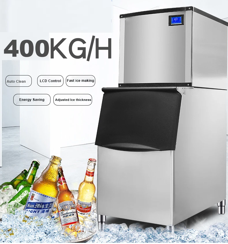 
880LBS 400kg Ice Cube Makers Machine Factory Price Stand Alone Ice Maker 
