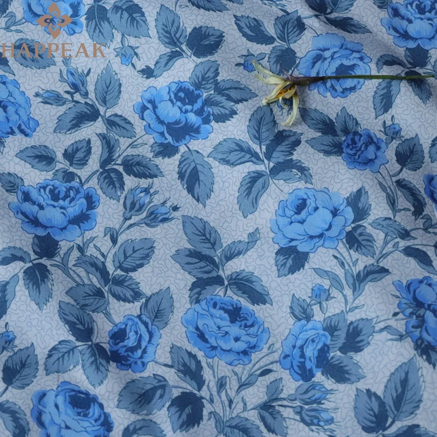 HAPPEAK wholesale 100% cotton floral tana lawn rose fabric custom digital print Liberty London fabric for dress