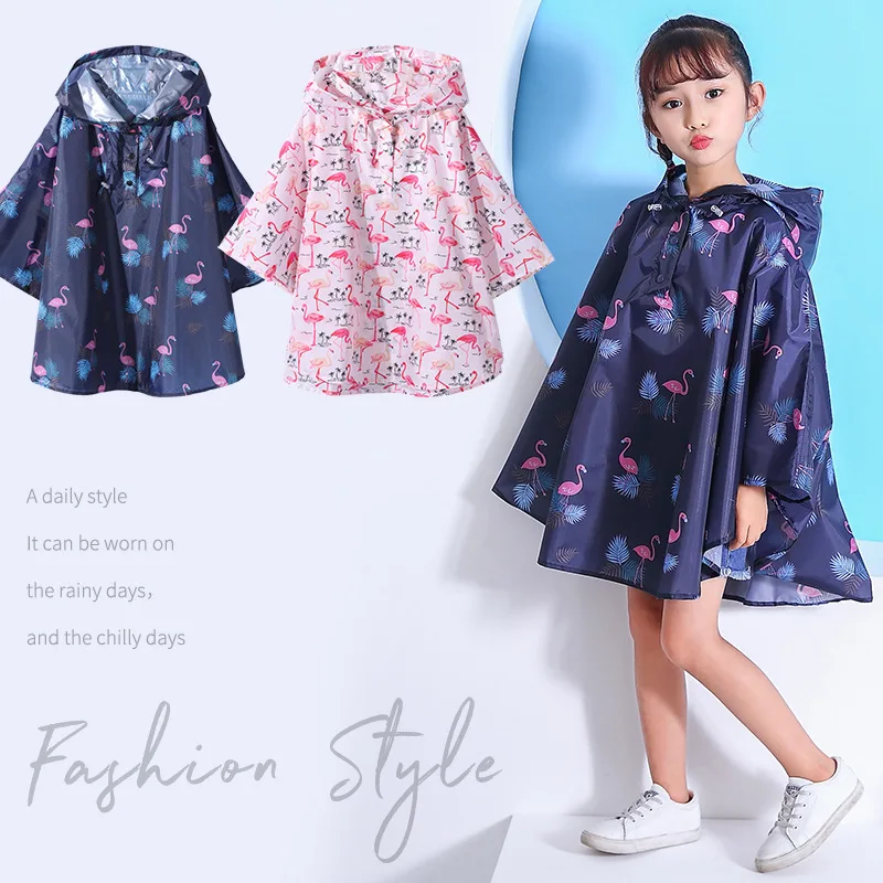 Hot sell lightweight durable polyester waterproof kids cute yellow raincoats and ponchos for juniors