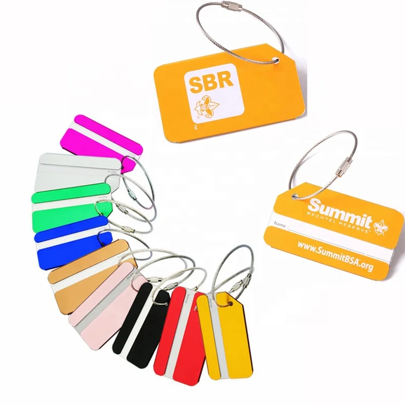 Custom Metal Aluminium Luggage Tag Travel Information ID Card Travel Suitcase Tag For Promotional Gifts Keychain