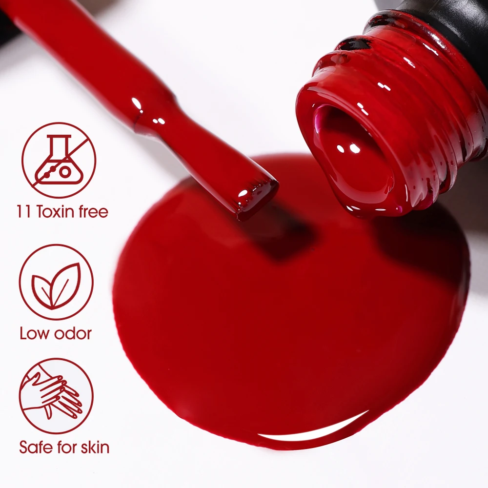 Solid Color Gel Polish Set 15ml Uv Gel Nail Polish 24 Different Colors Red Gel Polish Set Box Custom logo CE and MSDS