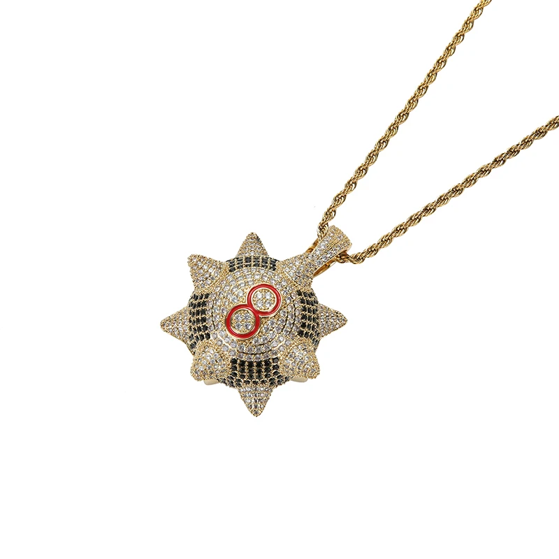 RQ 2024 хип-хоп ювелирные изделия кулон кубический циркон мужские хип-хоп ювелирные изделия