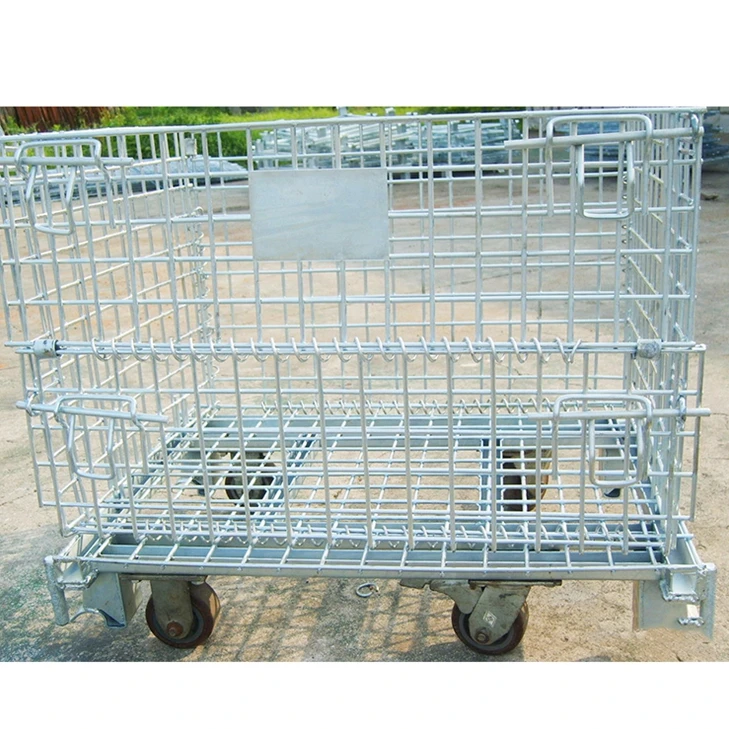 Складные штабелируемые стальные сетчатые контейнеры, поддоны для склада
