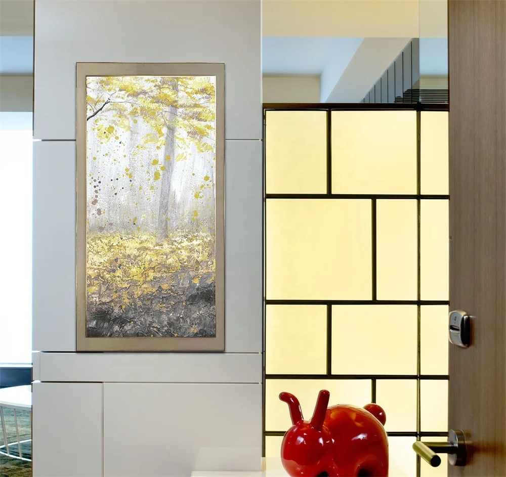 Hotel Project Customized Handpainted Gold Foil Beautiful Abstract Wall Art Oil Canvas Modern Painting Paint