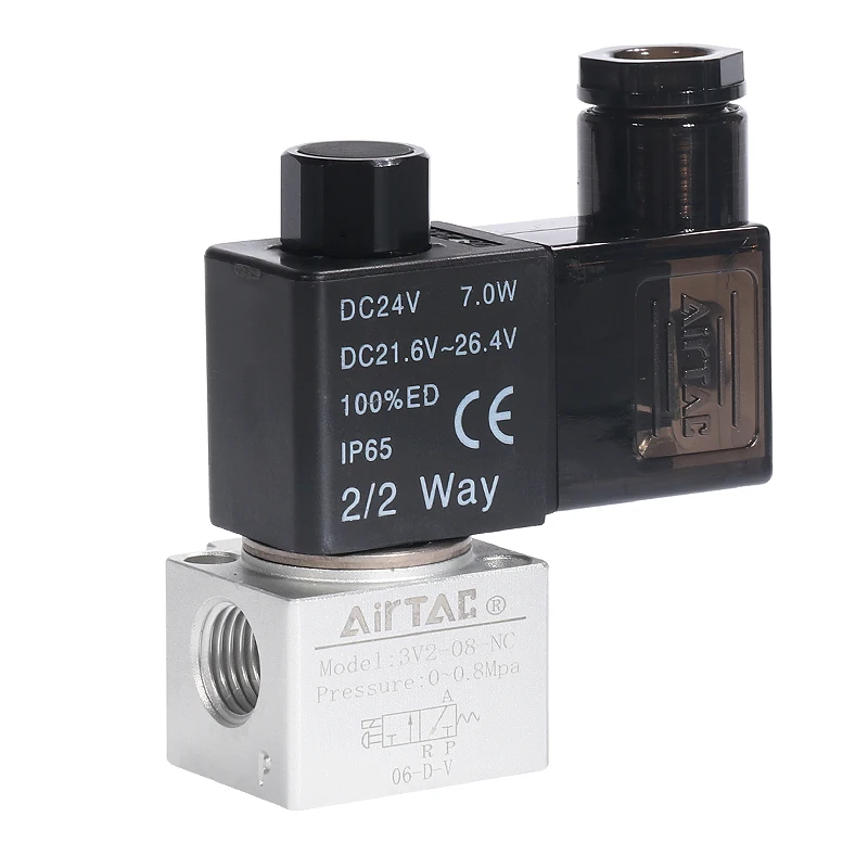 AIRTAC оригинальный подлинный 3V206/3V208NC/3V308NC двухпозиционный тройник вакуумный электромагнитный клапан