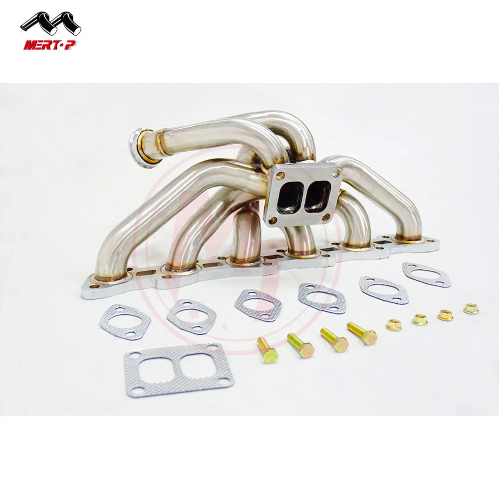 
Mertop SS 304 3mm Exhaust Turbo Manifold for RB20DET RB25DET Skyline 240sx S13 S14 R31 R32 R33 1989-1998 manifold with Waste Gat 