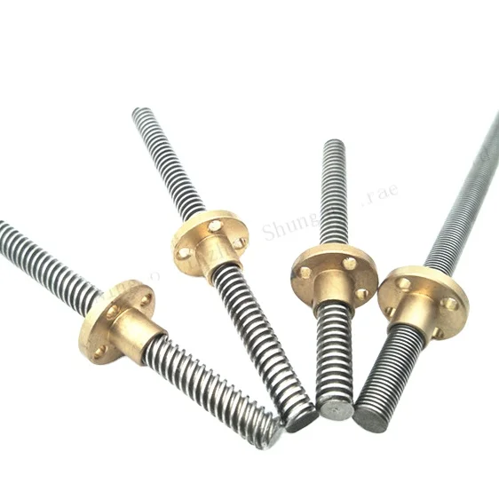 304 stainless steel positive and negative tooth trapezoidal lead screw left and right rotating lead screw bidirectional 45 steel