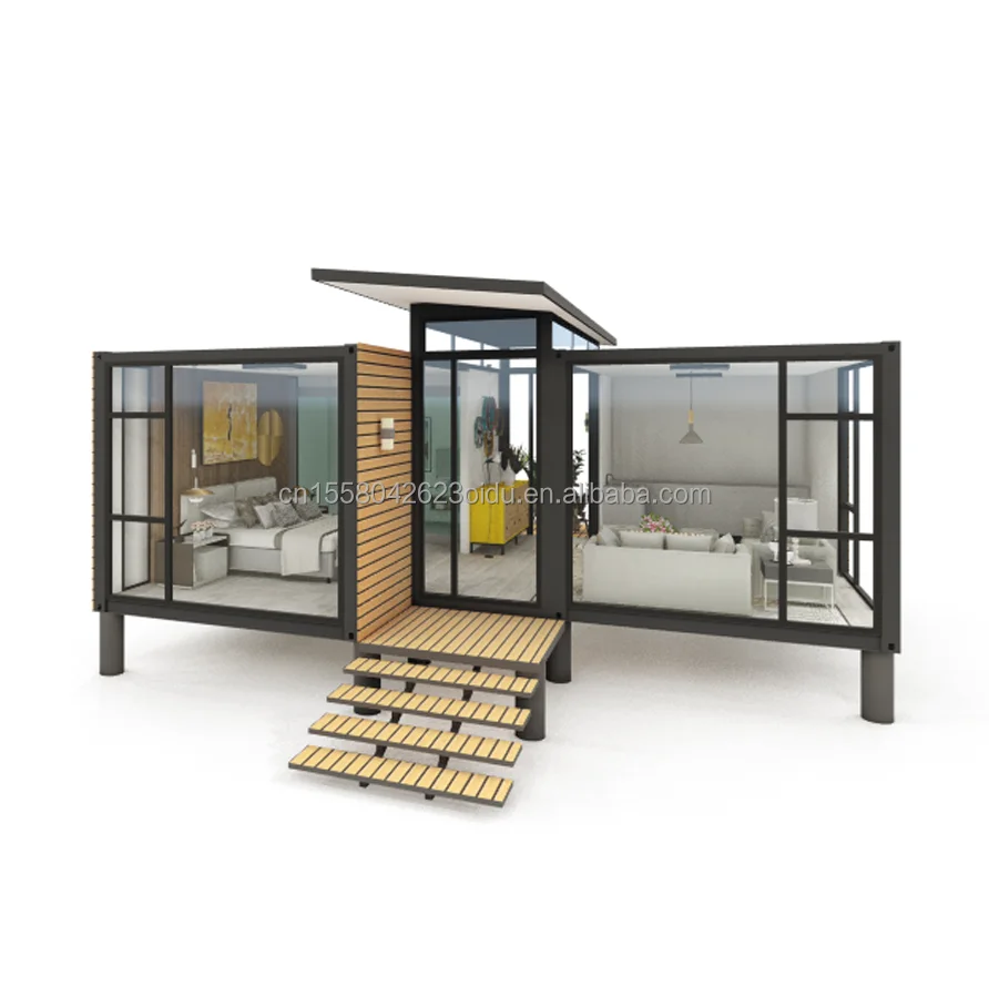 Modern Design Garden Container Steel Structure Wooden House Family Housing for Sale