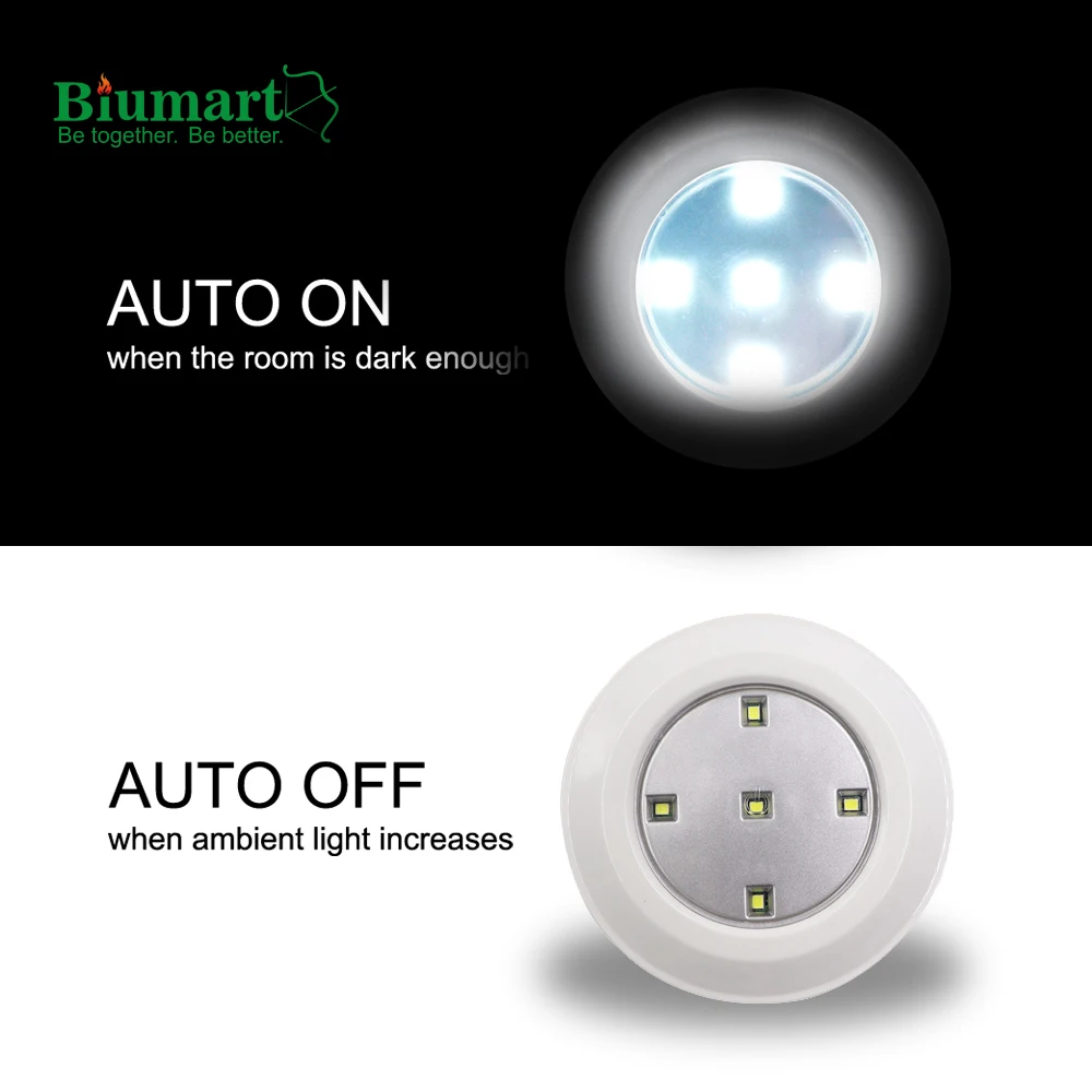  Biumart поверхностного монтажа 3pk 1w 5v яркий беспроводной под Витрина Полка свет 5 шт. SMD Светодиодная лампа с дистанционным управлением Точечный светильник для