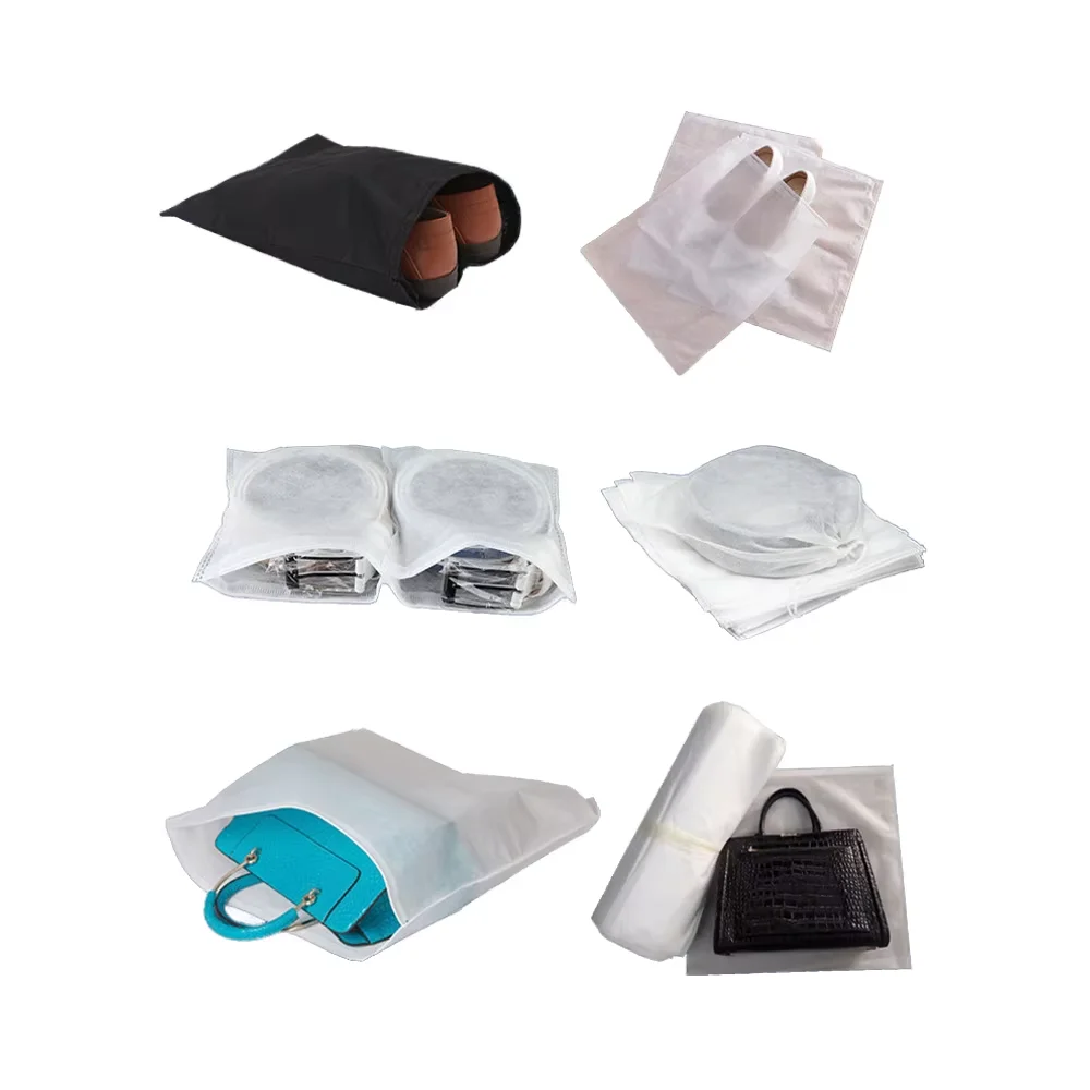 Luxury Business Personalised bamboo Fiber nonwoven Drawstring Packing/Shoe Dust Bag