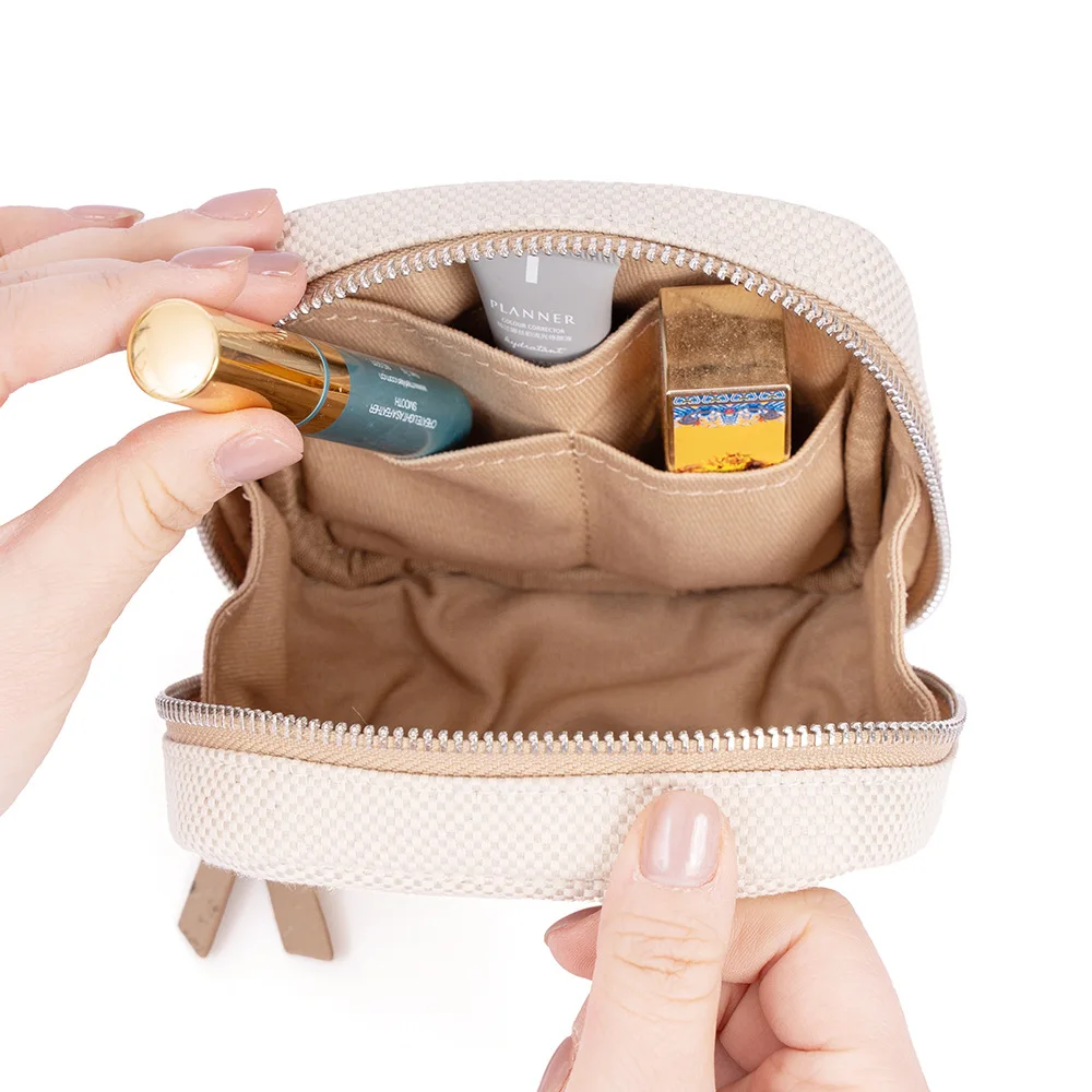 Automatic Closed Shrapnel Pouch Mini Makeup Bag Portable Cosmetic Bag Leather Lipstick Bag Travel Accessories Pouch