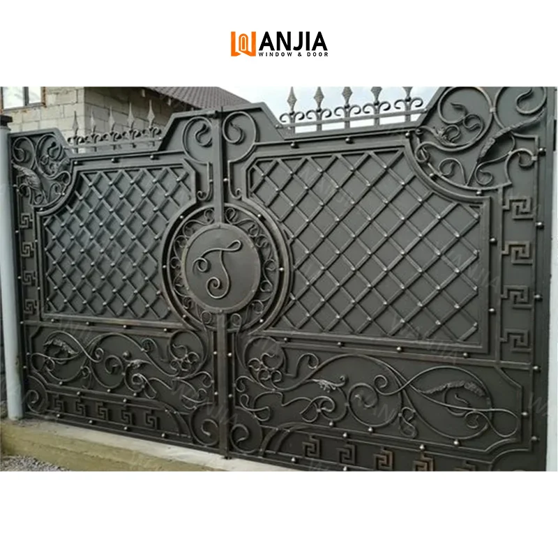 European Design Apartment Exterior Wrought Iron Gates Driveway House Modern Iron Gates Security Wrought Iron Gates