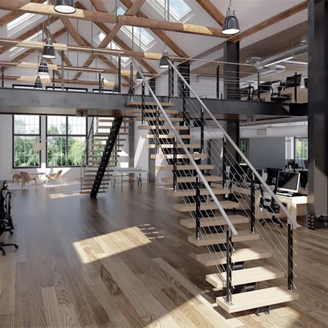 Custom Build Basement Stairs With Cable Railing Modern Design