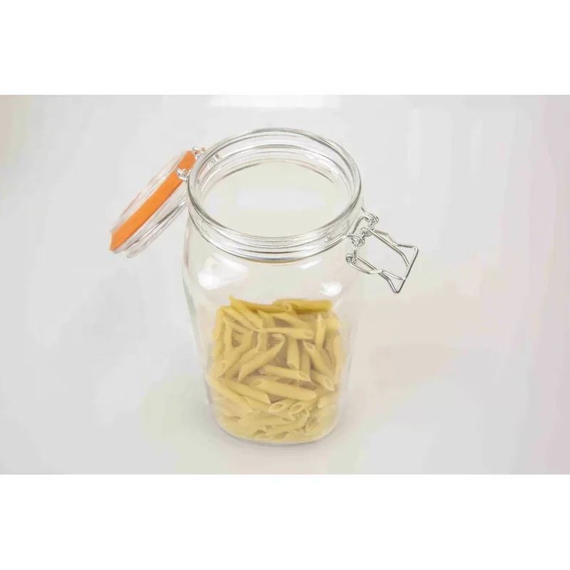 Wholesale price glass jars with airtight clip-on lids can be used for kitchen storage