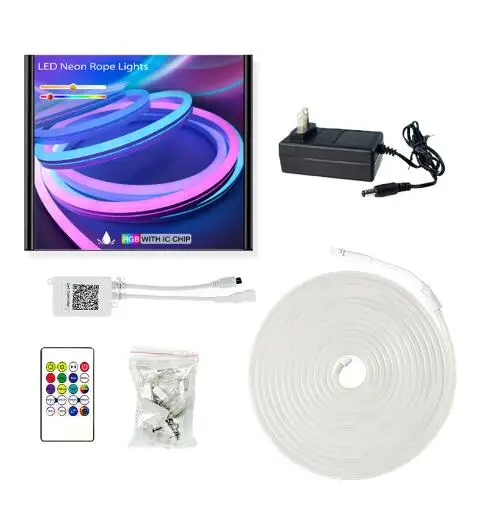Wi-Fi приложение полноцветная цифровая программируемая RGB светодиодная силиконовая трубка Неоновая Гибкая лента трубчатая лампа 24 В водонепроницаемая Ip67 6x12 мм