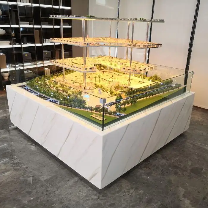 Customized 3d Electric Lift Commercial Interior Merchandise Mini Shopping Center Architectural Scale Model