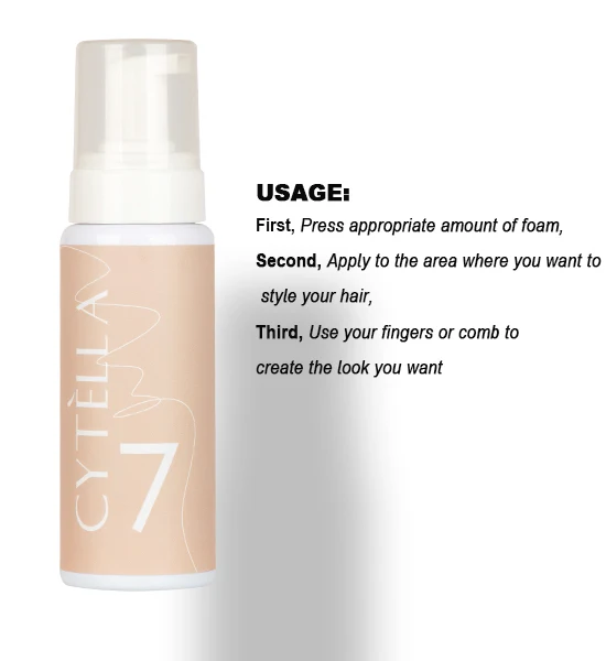 Enhancing & Defining Styling Foam for Shine, Silk Protein & Vitamin E Anti Frizz Hair Mousse For Fine Hair
