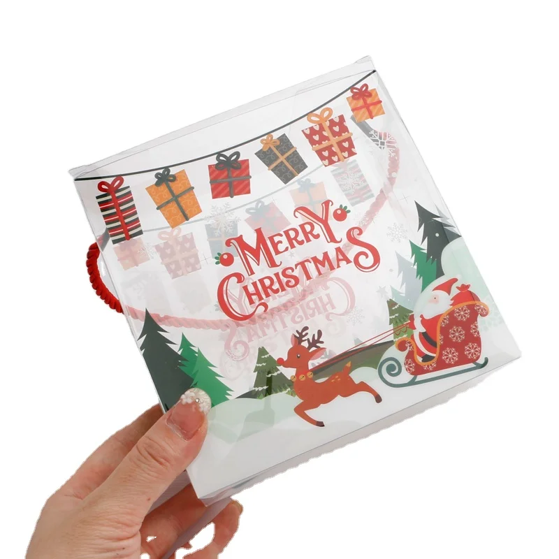 candy foldable printed merry christmas pvc cookie boxes doughnut 2023 bridesmaid paper gift boxes