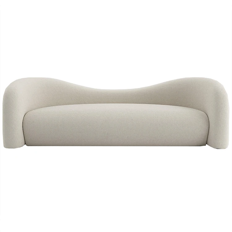 Индивидуальный простой изогнутый диван для приема в маленькой квартире, гостиной, скандинавский креативный трехместный диван из овечьей шерсти особой формы