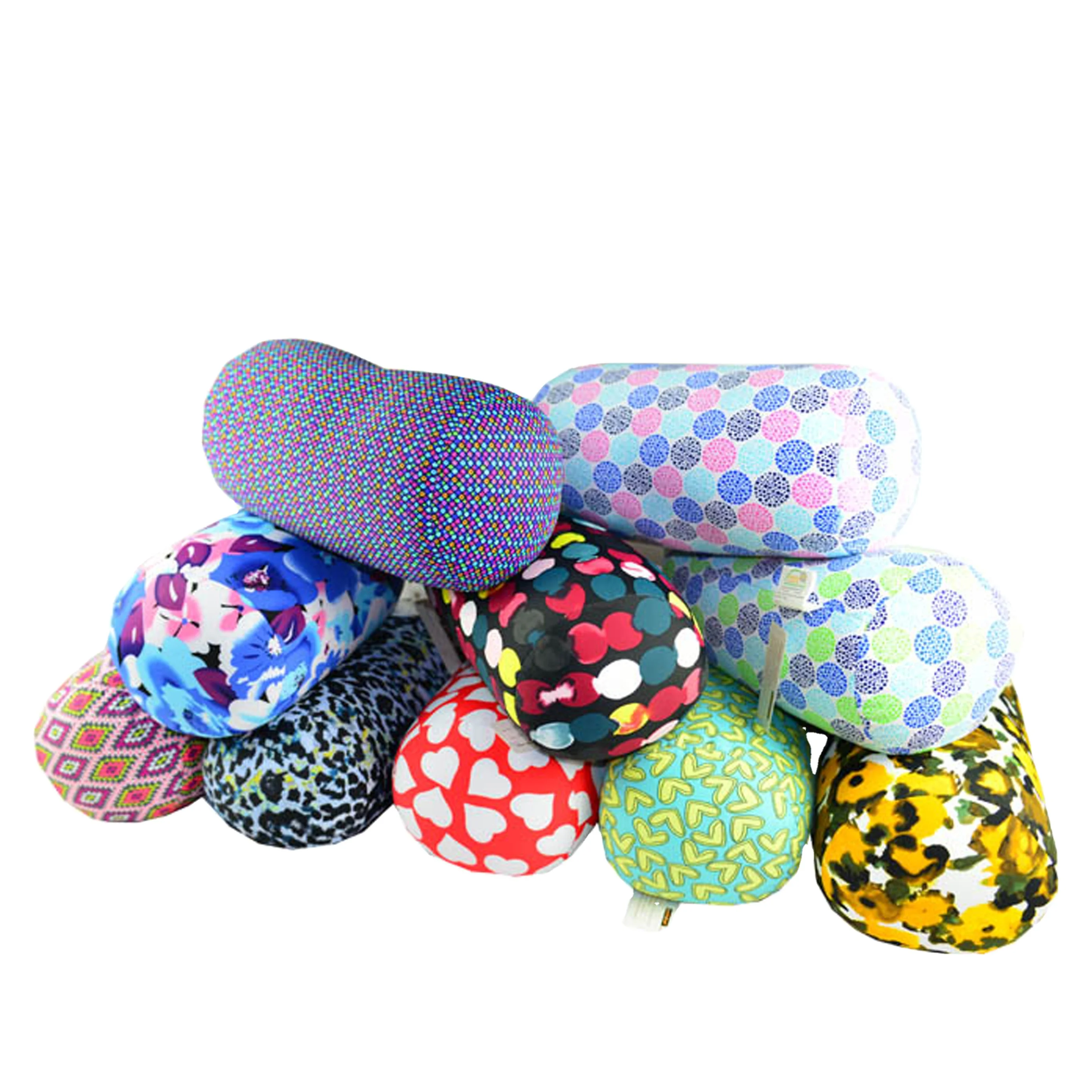 Custom OEM Multi-option Printing Pattern Series Cylinder Shape Micro Beads Sofa Cushion Pillows Home Decoration Pillow Cover