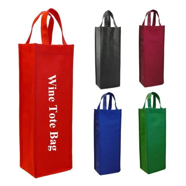 Custom Reusable 6 Bottles Holder Carrier Non-Woven Wine Recycle Logo Gift Bag for Wine Bottles Fashion tote bag