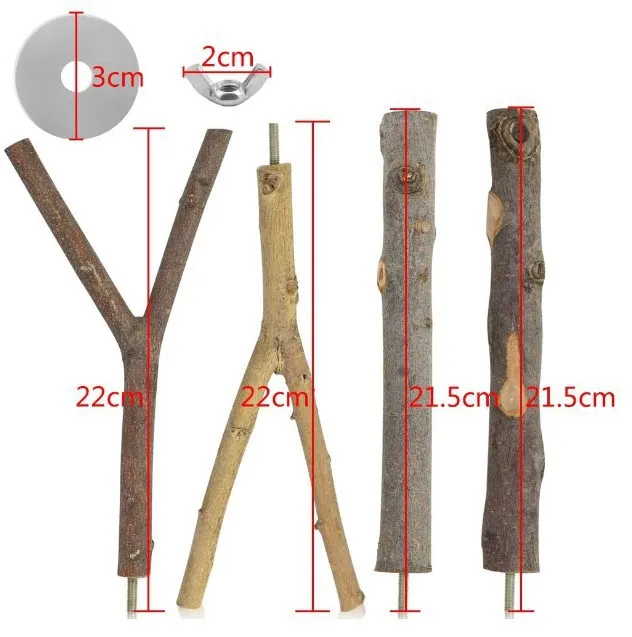 Bite Toy Bird Log Tree Stand Bar 4 Piece Set