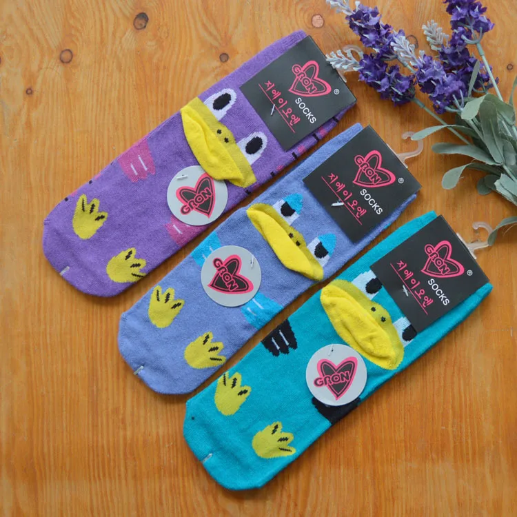 Stereoscopic lady big mouth frog socks pure cotton thin spring and summer low help shallow mouth invisible sports socks Korea cu