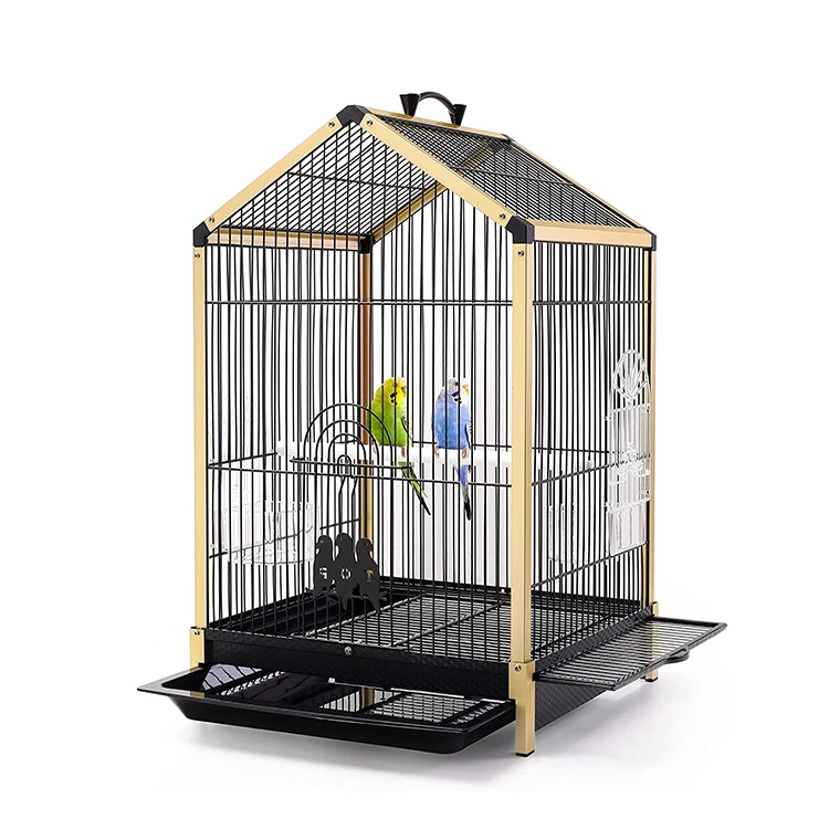 Aluminum Alloy Frame Portable Bird Cage Travel Carrier for Small Birds