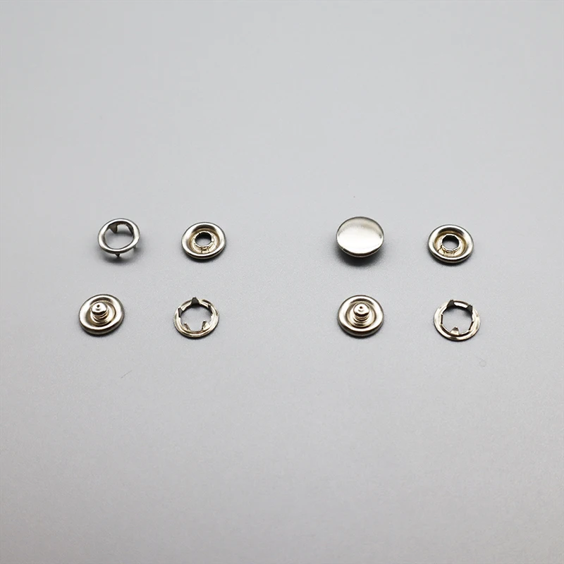 Polished Stainless Steel 10mm Flatback Prong Snap Buttons Decorative for Clothing Leather Shoes Garments