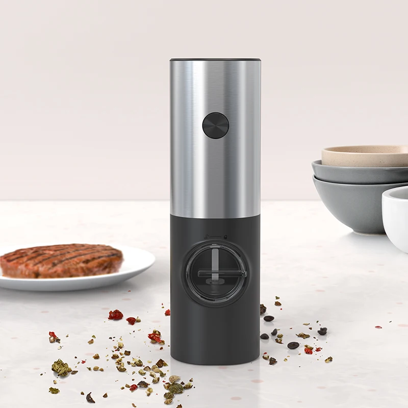 BST Electric stainless steel salt and pepper grinder, mini automatic salt pepper grinder