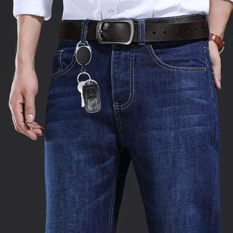 Wholesale Metal Easy Pull Buckle Outdoor Mountaineering Fishing Retractable Key Chain Horseshoe Chain Elliptical Easy Pull