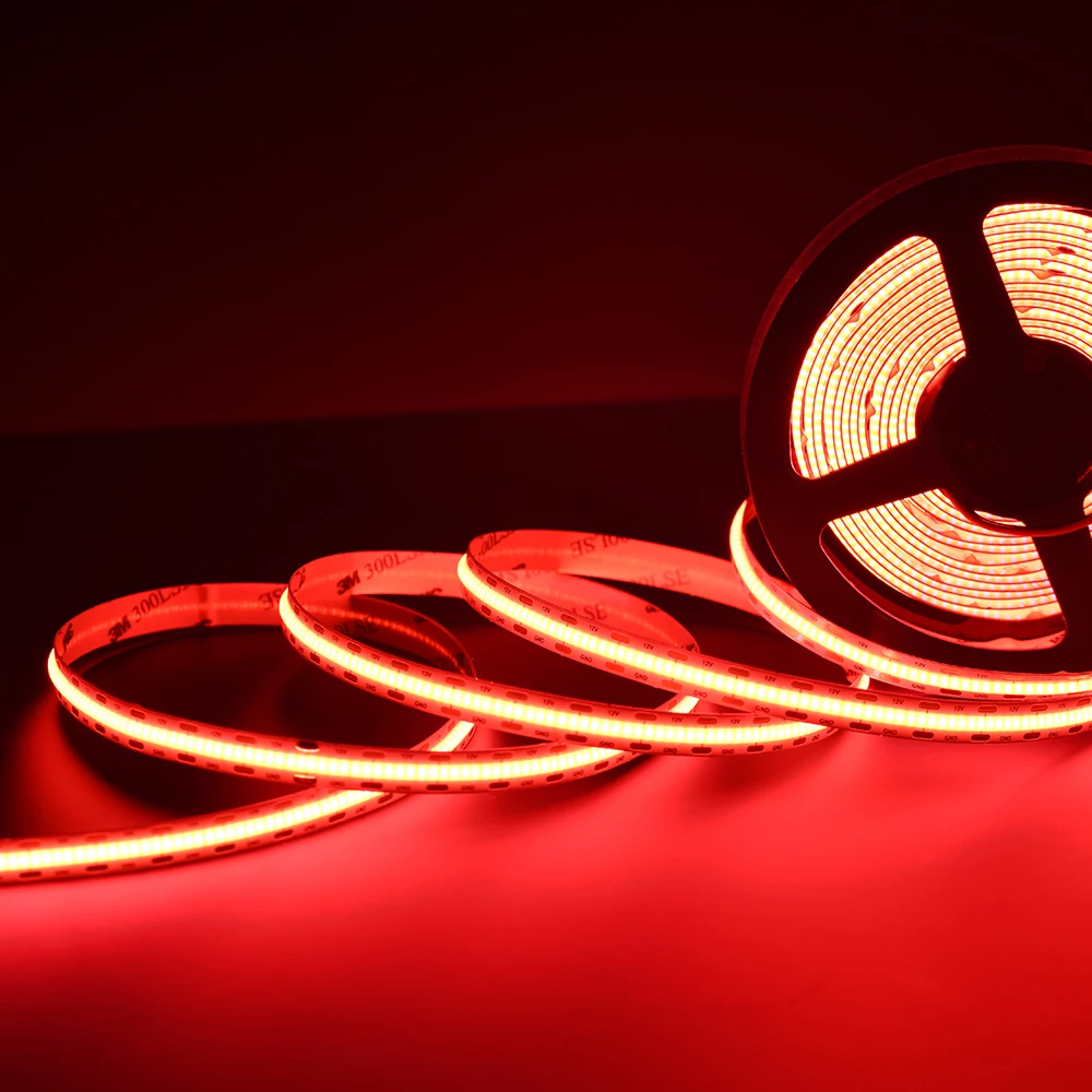 Trending New Products DC12V 24V Red LED Light Strip Flex PCB Cuttable COB LED Strip Ambience Decorative Lighting
