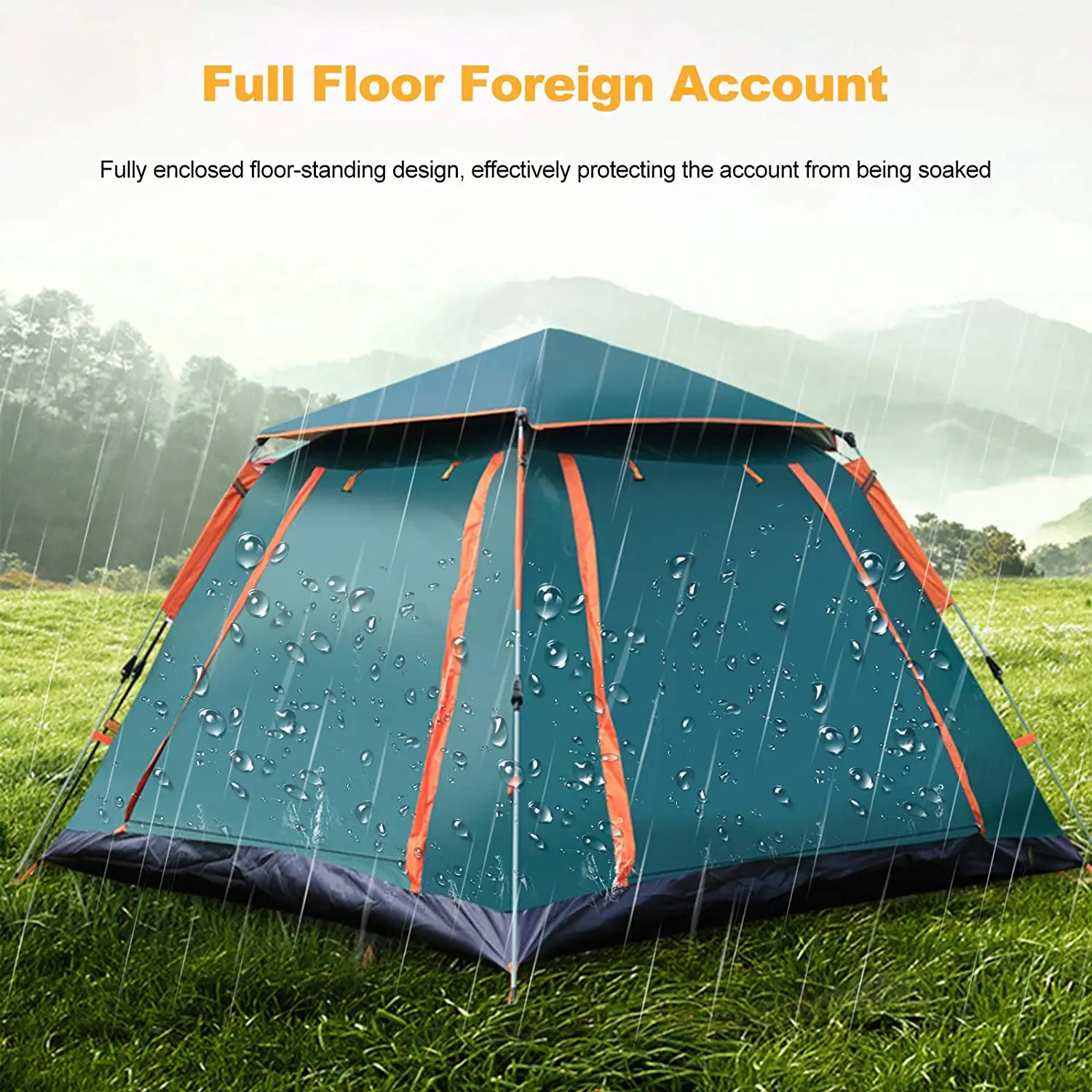 Custom Folding Automatic Pop Up Tent Traveling Camping Tent Family Outdoor Tents For 4 Person