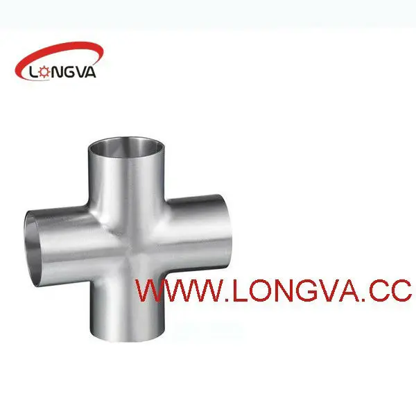 Manufacturing Sanitary Stainless Steel 304 316L Cross Welding Pipe Fitting Cross fitting