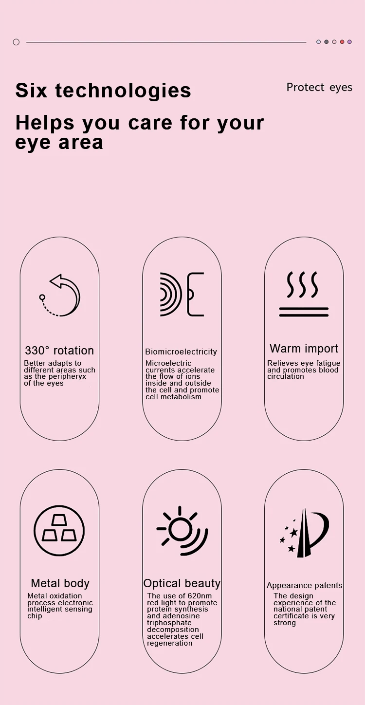 Rotatable EMS Skincare Vibration Face Wand Anti Aging Beauty Equipment LED Eye Massager Pen Red Light Therapy  Skin Renew Device