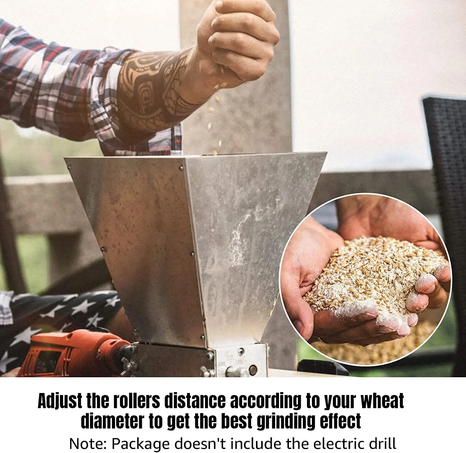 SUS304 зерновая мельница ячменного солода дробилка для домашнего пивоварения 2 ролики для домашнего пивоварения ячмень мясорубки бункер для домашнего пивоварения инструменты